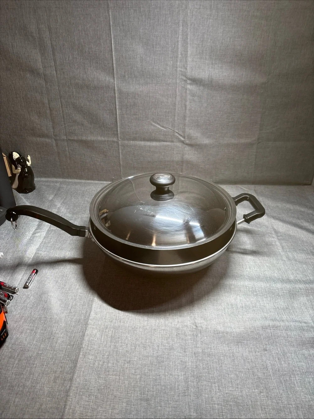 Farberware Brilliance 12” Skillet/Wok 18/10 Stnlss Steel W/ Unique Wok Domed Lid